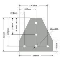41-170-1SS MODULAR SOLUTIONS TIE PLATE 135MM X 135MM X 6MM T SHAPE WITH STAINLESS STEEL HARDWARE